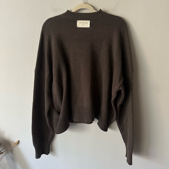 Florence Black Other - Florence Black Cropped Wool Sweater Brown Medium